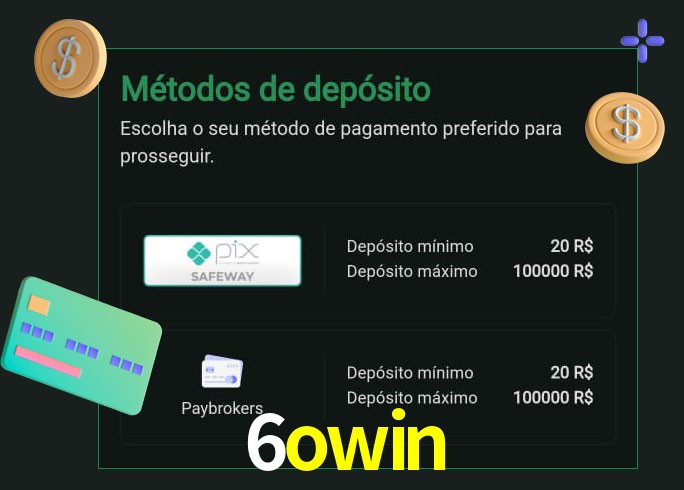 O cassino 6owin oferece uma grande variedade de métodos de pagamento
